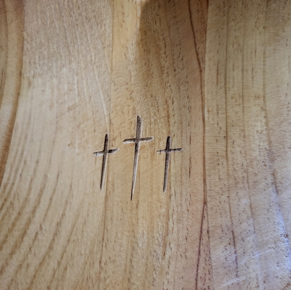 Heart-Shaped Prayer Wooden Bowl New - Picture 2 of 9